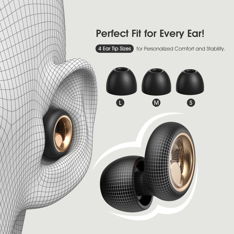 Ear Plugs for Sleeping Noise Cancelling, Soft Ear Plugs for Concert, 45dB Reusable Ear Plugs for Noise Reduction with 8 Ear Tips, Silicone Hearing Protection Earplugs for Sleep, Work (Black) Black
