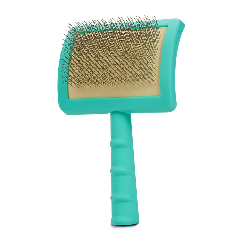 Jelly Pet Grooming Bundle - Large Teal Slicker Brush, Hard Pins & Chris Christensen Ice on Ice Detangler Spray, Ready to Use, 16 oz - PawsPlanet Australia