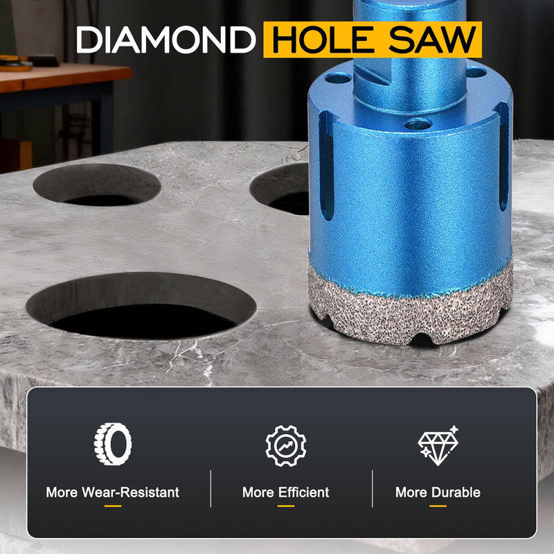 DTGN Diamond Hole Saw 4-17/32" /110mm - 1 PC - Good for Precise Working in Porcelain Tile, Marble, Ceramic - Angle Grinder Diamond Drill Bit - Blue 4-17/32" (110mm)