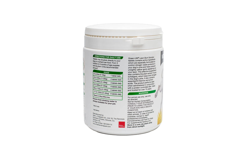 Mark And Chappell Ltd VetIQ Green-UM Lawn Burn Solution, one size, MCH0140 Green-Um 350 Tablets - PawsPlanet Australia