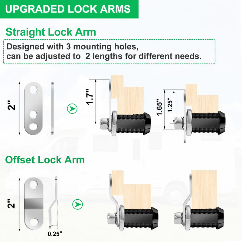5 Pack Cabinet Lock with Keys, 7/8" RV Storage Locks Keyed Alike, RV Locks for Storage Door, Camper Cabinet Door Toolbox Lock Mailbox RV Cam Locks with Manual (Black -5 Pack, 7/8 Inch) Black - 5 Pack
