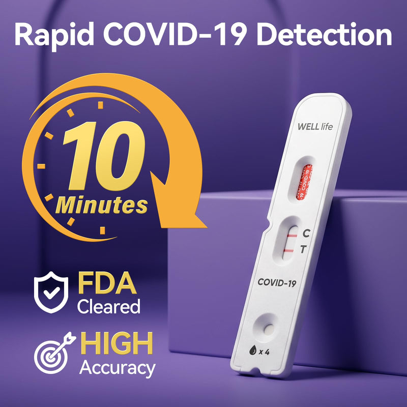 WELLlife COVlD-19 Antigen Home Test, Covid Tests 5 Pack, Results in 10 Mins | OTC Non-Invasive Nasal Swab Test, Suitable for Aged 2 and Up, Ideal for Family, School, Workplace and Travel Screening