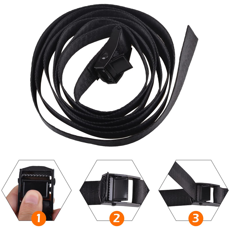 TRIWONDER Tie Down Straps Lashing Straps Nylon Webbing Straps Heavy Duty Belts for Luggage Suitcase Packing Cargo Freight (2m, Black - 4 Packs) 01# Black - 4 Packs 6.6 FT