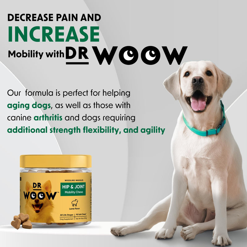 Hip & Joint Supplements for Dogs Soft Chews (90 CT) – Mobility Support + Joint Comfort & Flexibility – Glucosamine + MSM – Made in USA Hip and Joint Support