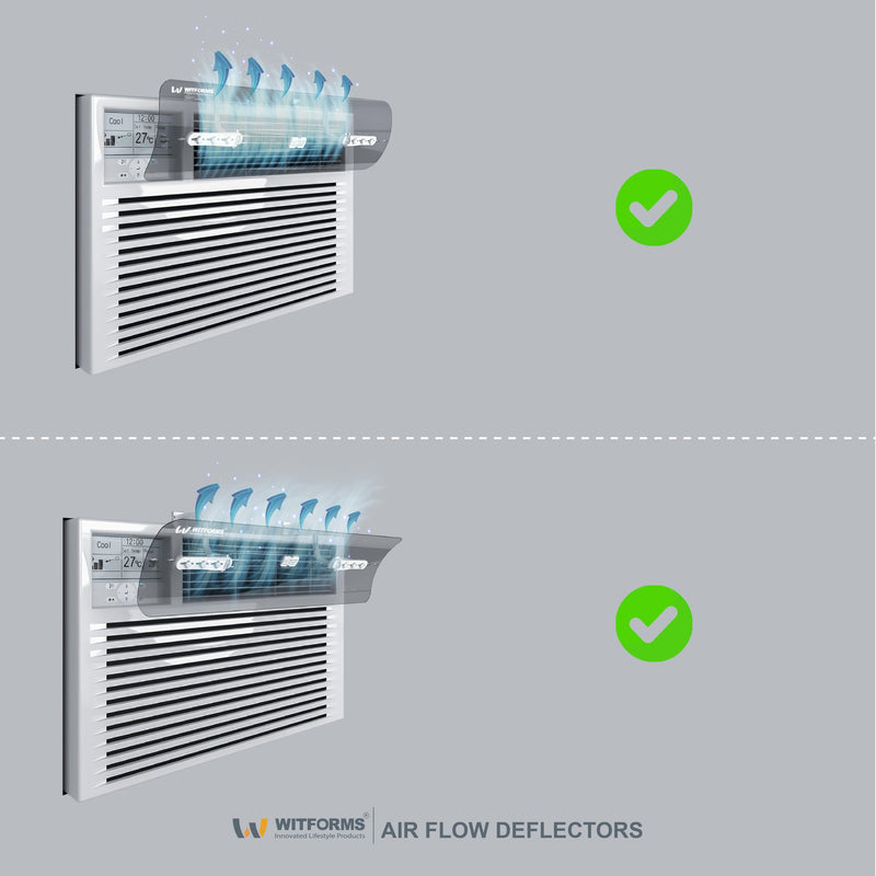 WITFORMS Window AC Air Deflector - 24" Length for TOP VENT Window Units ONLY - Transparent Design - Measure Before Purchase