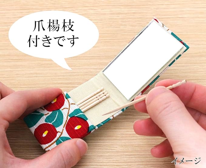 Keisuu Yumeji Hand Mirror, Foldable, Compact, Etiquette, Portable, Includes Toothpick, Japanese Pattern, Fashionable Mirror, Camellia, Made in Japan - NewNest Australia