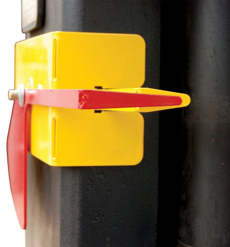 Vestil FRK-LVL Steel Fork Truck Level 9-1/4 in. x 2-5/8 in. x 5-1/16 in. Yellow/Red