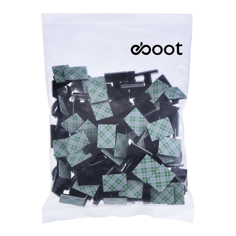 eBoot 100 Pieces Adhesive Cable Clips Wire Clips Cable Wire Management Wire Cable Holder Clamps Cable Tie Holder for Car, Office and Home