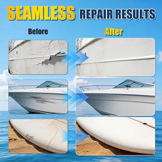 Bathtub Repair Kit White for Tubs, Fiberglass Showers, Tiles, Sinks & Countertops, Fix Chips, Cracks, Holes, Scratches on Porcelain, Enamel, Acrylic, Granite, Ceramic, Quartz Surfaces