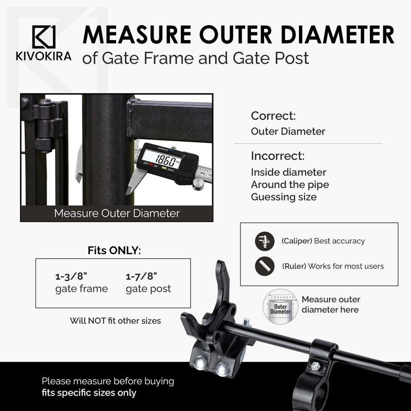 Chain Link Gate Latch – ONLY Fits 1-3/8" Gate Frame x 1-7/8" Gate Post – Pool Gate Latch, Pool Gate Lock, Child Proof Gate Latch, Child Proof Chain Link Gate Latch – (Not for 1-5/8" Gate Frame)