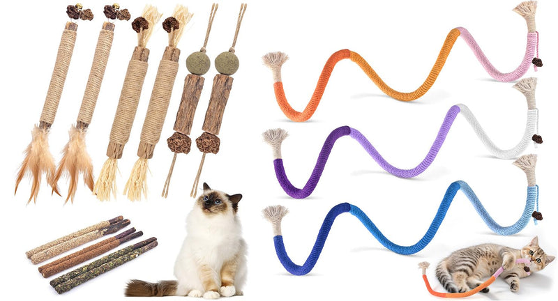 TINDTOP Silvervine Chew Sticks & Chew Ropes for Cats