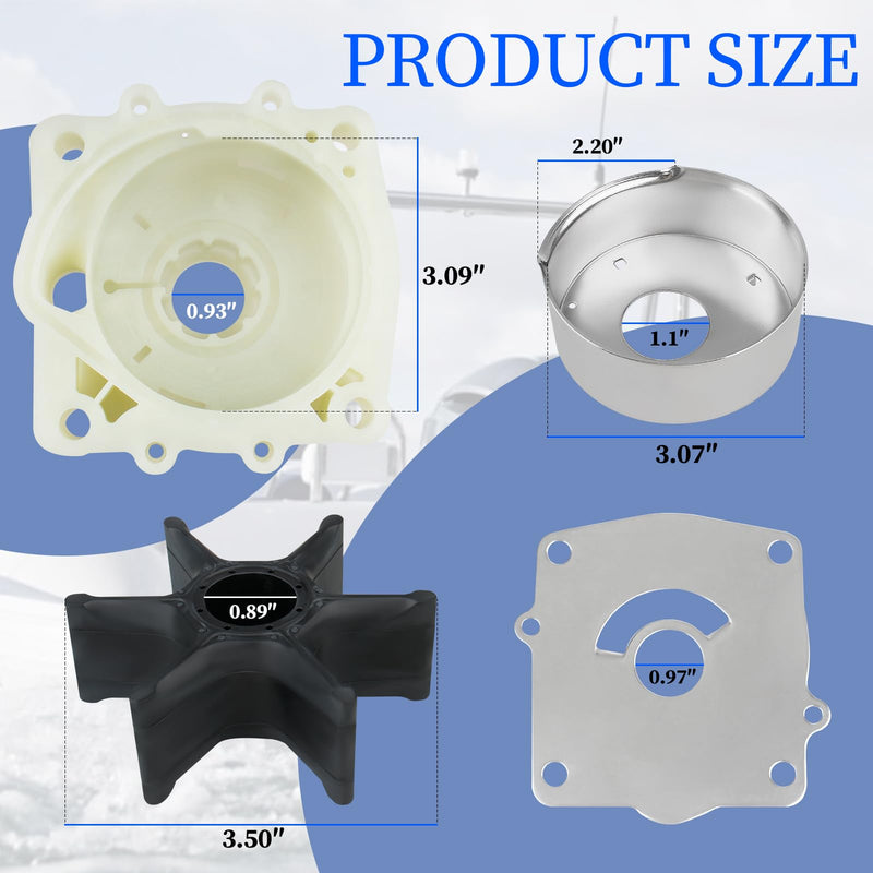 Water Pump Impeller Kit 61AW0078 Compatible with Yamaha Outboard Marine 150 175 200 225 250 300 HP Motorsm, 2/4 Stroke, Replaces 61A-W0078-A2/A3/A4-00 Sierra 18-3396-1