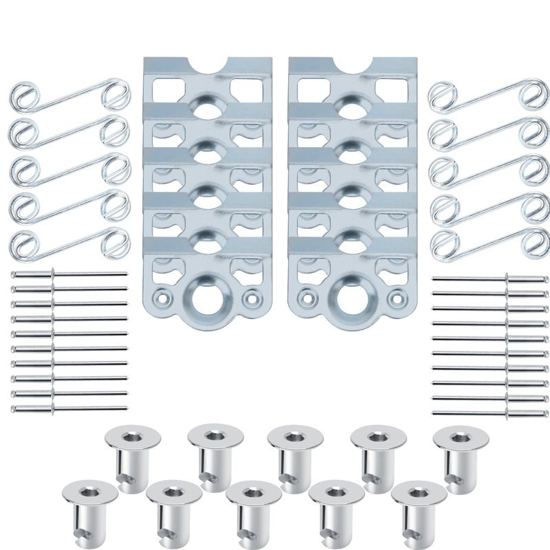 1/4 Turn Quick Release Steel Slot Head Dzus Button with Springs and Dimpled Tabs (10 Pack)