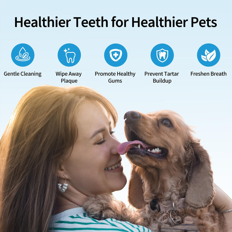Dog Teeth Cleaning Finger Wipes - Pet Dental Care Wipes for Dogs & Cats - Freshens Breath - Remove Plaque and Tartar - Disposable Gentle Cleaning & Gum Care Dog Finger Toothbrush - 50 Count - PawsPlanet Australia