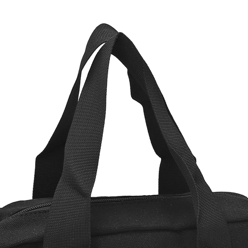 Tool Bag 16 Inch Canvas Wide Mouth Tool Bag Large Capacity Tools Storage Bags Black Waterproof Electrician Toos Pouch with Compartment, Zippers Tote for Wrench Screwdriver Pliers 16in