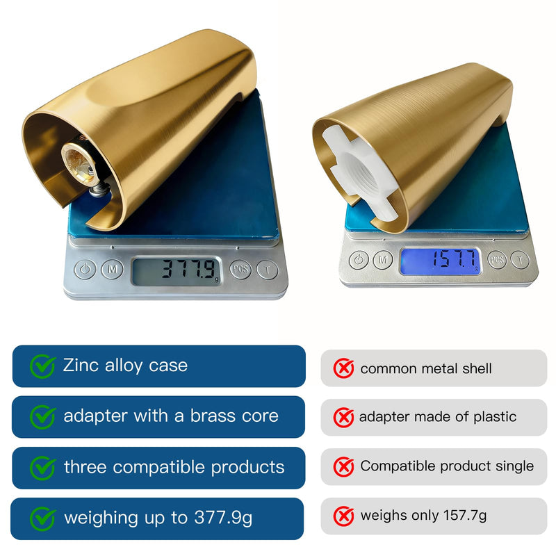Tub Spout without Diverter, Slip-On Tub Spout, Heavy Duty All Metal Bathtub Faucet with brass,Shower Slip-on Bathtub Faucet for 1/2 Inch Copper Pipe,5-3/8 Inch Bath Tub Faucet Replacement,Brushed Gold Brushed Gold
