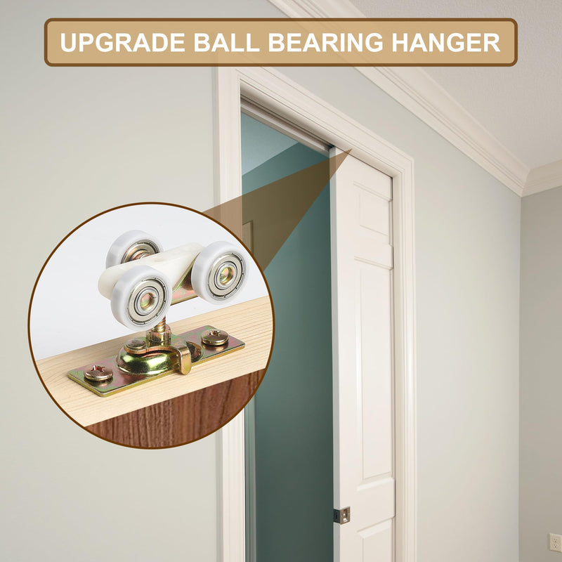 Pocket Door Commercial Grade Hanger Fits Johnson Part #1125 & Upgrades #1500 Hardware Kit, 1" Nylon Ball Bearing, 1-1/4" C.T.C, Min. 1" Thick Doors, 200lbs Capacity - NewNest Australia