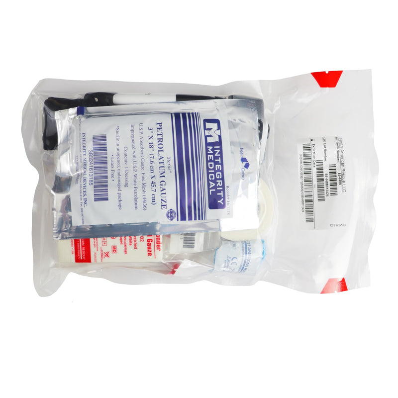 NAR Individual First Aid Kit | C-A-T Tourniquet, Trauma Dressing, Gauze | Vacuum Sealed, Clear