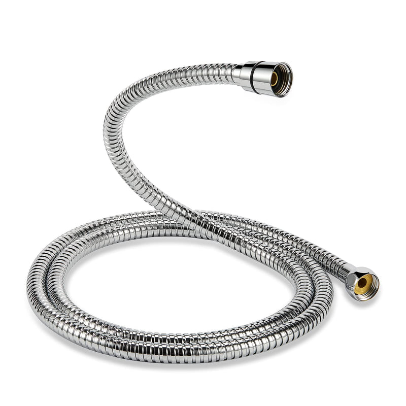 Handheld Shower Head, 6 Spray Setting High Pressure Shower Head with Brass Swivel Ball Bracket and Extra Long Stainless Steel Hose, Chrome, 5" Brass,Elegant