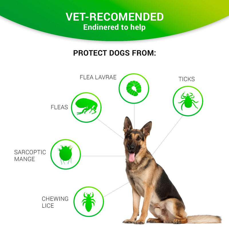 SOBAKEN Flea and Tick Prevention for Dogs, 1 Size Fits All, 25 Inch, Natural and Hypoallergenic Collar, 8 Month Protection, 2 Pack - PawsPlanet Australia