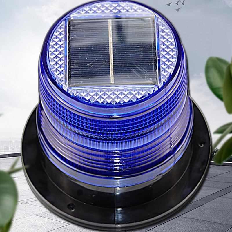 Aolyty Solar Strobe Warning Light with Strong Magnetic Base LED Warning Lamp Super Bright Solar Safety Flashing Light Waterproof for Construction, Traffic, Factory, Crane Tower, Dock (Red&Blue) Red&Blue