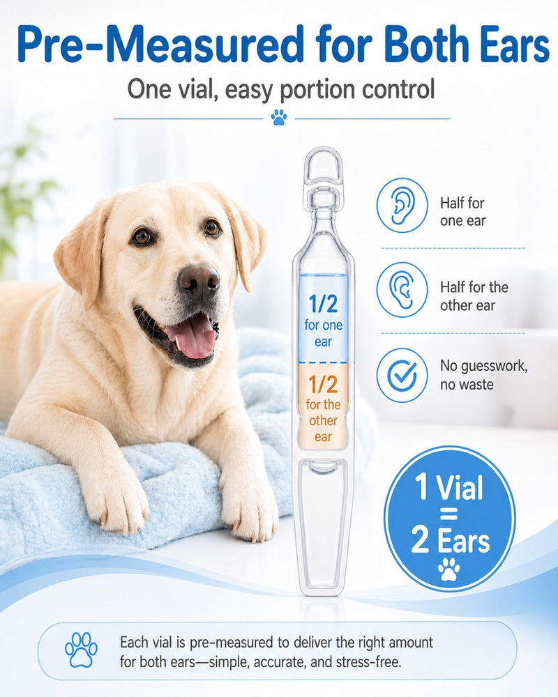 Dog Ear Cleaner Solution Ear Mite Treatment for Dogs Ear Wax Removal Drops - 10 Count