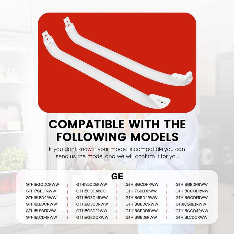 puxyblue 【2025 Upgraded HIGH-Strength ABS】 WR12X22148 GTH18GBDCRWW GTH18GBDDRWW Refrigerator Door Handles 2Pack Replaces Hotpoint GE Refrigerator Door Handle White