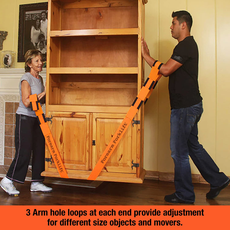 Forearm Forklift 2-Person Lifting and Moving Straps; Lift, Move and Carry Furniture, Appliances, Mattresses or Any Item up to 800 lbs. Safely and Easily Like a Pro, Firehouse Red Special Edition 1-Pack Cargo Strap