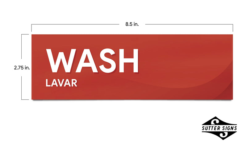 Wash Rinse Sanitize Sink Labels | 3 Compartment Sink Sticker Signs for Food Truck, Restaurant, and Kitchen Food Safety