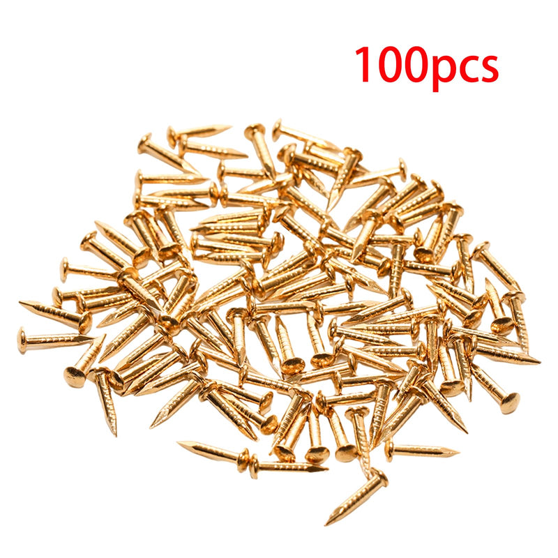 100 Pcs Tiny Brass Nails, Decorative Wooden Nails for DIY Craft Projects（1.2x8mm） 1.2x8mm