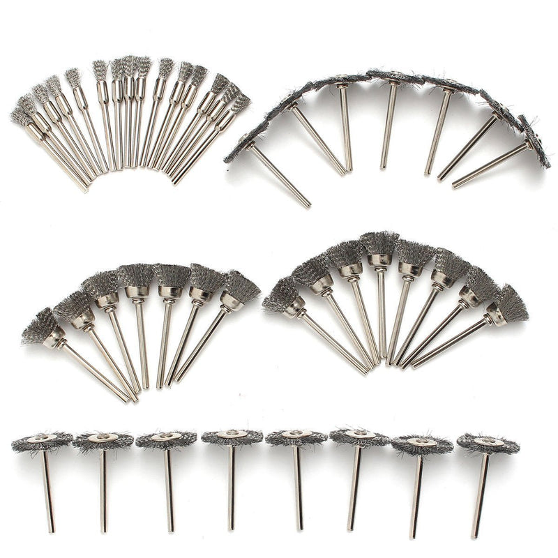 Rocaris 45PC Wire Brushes Set Steel Wheel Brushes Accessories for Rotary Tools