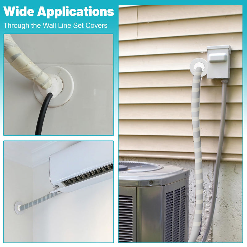 Mini Split Cover Wall Sleeve for AC Line Set, Line Set Covers for Outside Units, Mini Split Line Set Cover for Air Conditioning Systems, AC Sleeve Through The Wall, Pipe Accessories