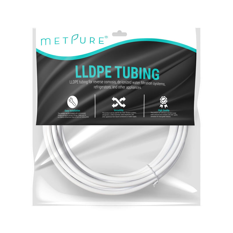 1/4" OD NSF Certified 25 Feet Length Tubing for Reverse Osmosis De-ionized Water Filtration Systems, Refrigerators, and Other Appliances (1/4" OD, 25', White) 25' x 1/4" OD