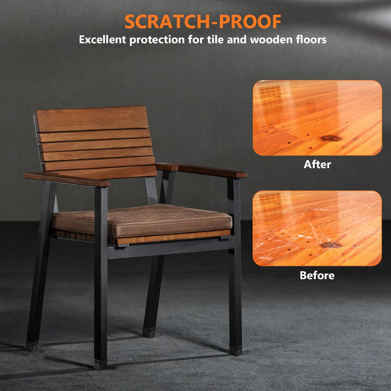 BAIPOK 36Pcs Square Chair Leg Floor Protectors, Silicone Chair Leg Protectors for Hardwood Floors, Felt Furniture Leg Cover Pad for Protecting Floors from Scratches and Noise, Black, Easy to Install Square L (1.25'' -1.60'') Black-36pcs