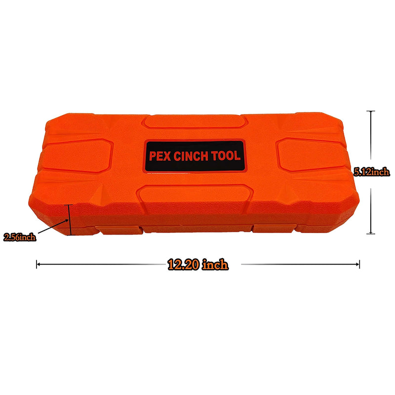 PEX Pipe Clamp Cinch Tool Crimping Tool Crimper for Stainless Steel Clamps from 3/8-inch to 1-inch with 1/2-inch 20PCS and 3/4-inch 10PCS SS PEX Clamps,with Pipe Cutter in Plastic Box CH-T-PBOX