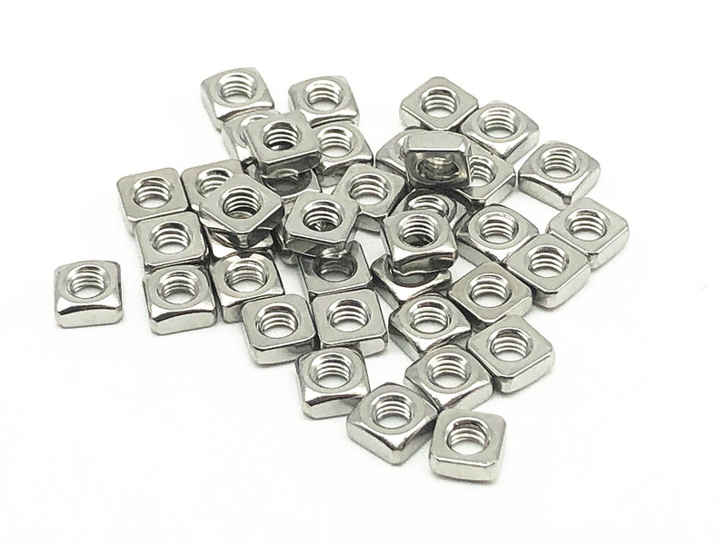 100pcs M3 Metric Square Nuts 18-8 (304) Stainless Steel Fastener 100