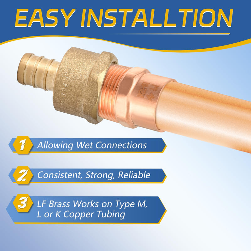5PACK GUOFIS 1" Copper Sweat Male Adapter NPT Fitting(COPPER019-5) 5 1 Inch