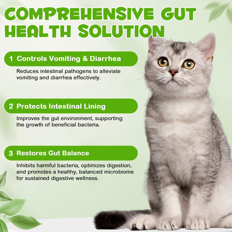 Probiotics for Cats, Cat Probiotic with Prebiotic and Enzymes, 3 in 1 Cat Probiotic Drops, Cats Probiotics Supplement Help Digestive Support Gut Health 1 Pack
