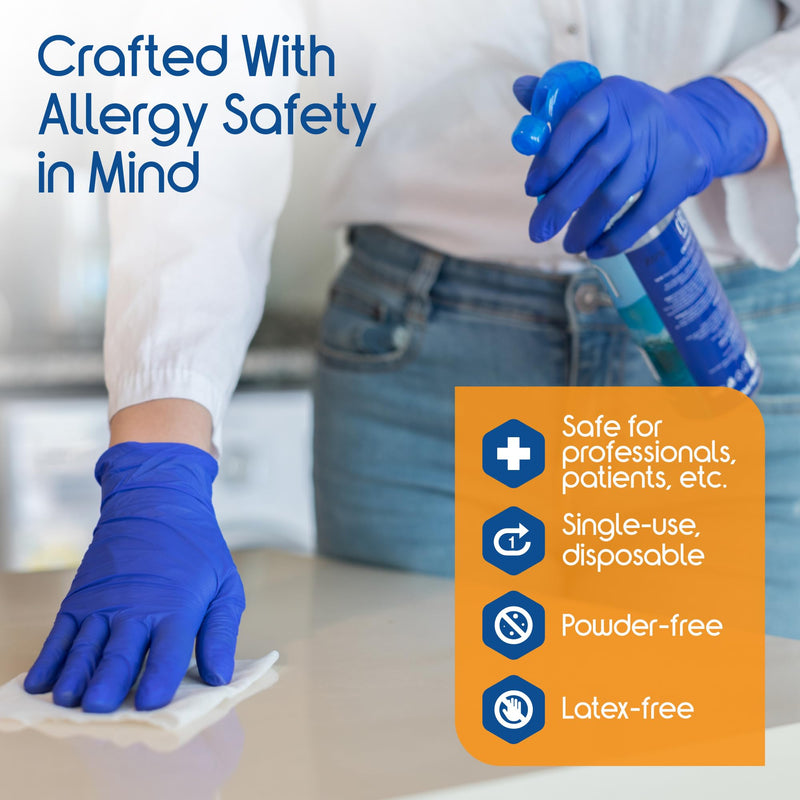Inspire Nitrile Gloves | THE ORIGINAL Quality Stretch Nitrile Exam Cobalt Blue | Disposable Safety Gloves | 4.5 Gloves Medium Blue - Box of 100