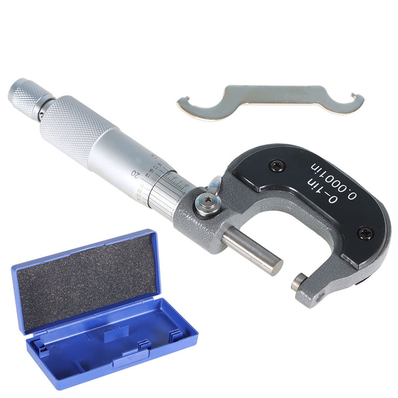 kimllier 0-1 Inch Accuracy Outside Diameter Micrometer Accuracy 0.0001 Inch Carbide with Ratchet Stop Thimble