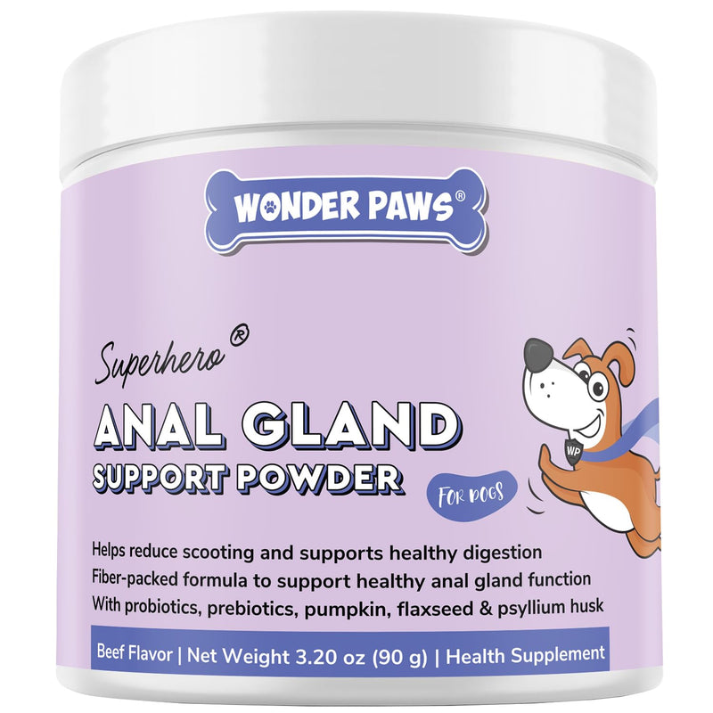 Premium Anal Gland Support Supplement - Dog Anal Gland Treatment With Fiber & Pumpkin for Dogs – Prevents Scooting, Supports Digestion & Anal Gland Health – Probiotics, Enzymes & Psyllium Husk –3.20oz