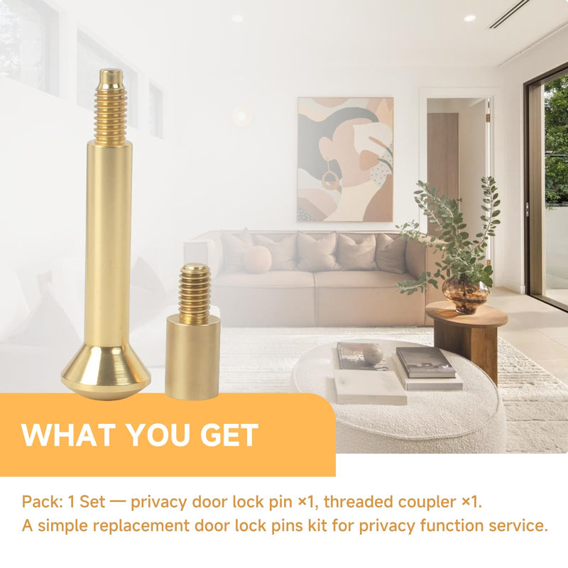 5513.0030 Privacy Pin Compatible with Baldwin Estate Door Handle | Suitable for Baldwin Estate lever privacy latch; lifetime polished brass threaded push pin with coupler door lock replacement