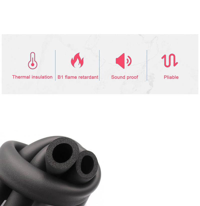 cSeao Pipe Insulation Foam Tube (3/8" x 3/8" x 6FT),3/8" ID Pipe Insulation Foam Tube,AC Uint Foam Tubing, Guitar Stand Foam Tube, Hollow Pipe Cover,Exercise Machine Handle Protector and Roof Rack 3/8" x 3/8" x 6FT