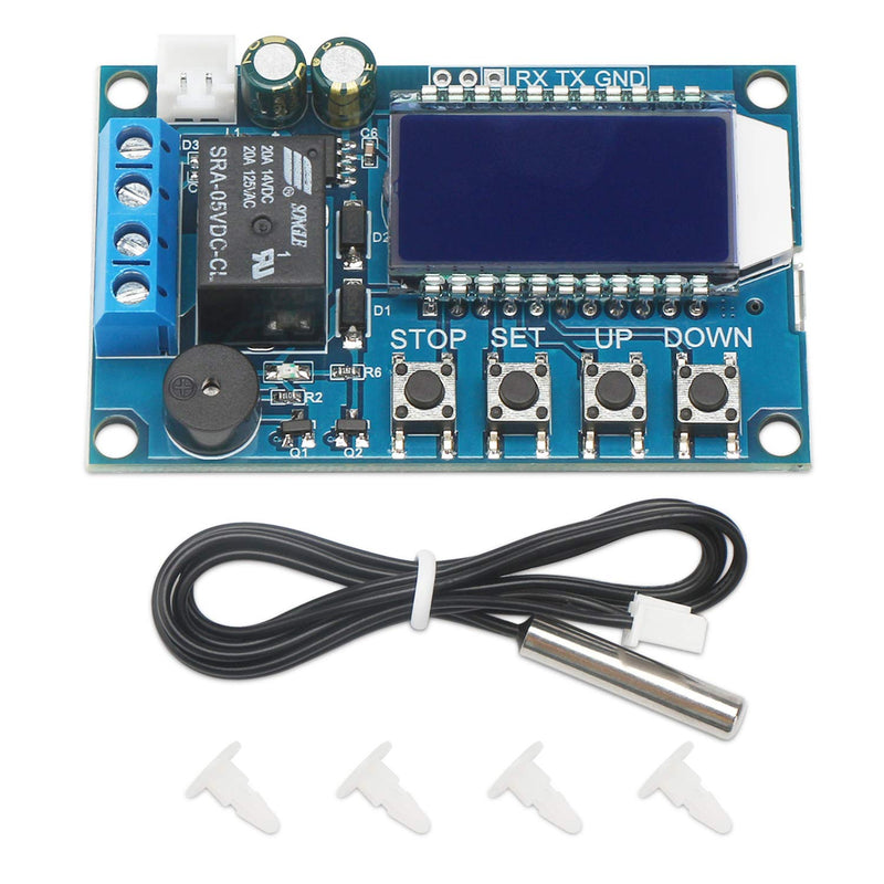 DROK Electronic Thermostat Controller, DC 6-30V 24V Digital Temperature Control Board -50 to +110 Degree Celsius High Accuracy LCD Digital Micro Temp Control Switch Module with Waterproof Sensor Probe 1