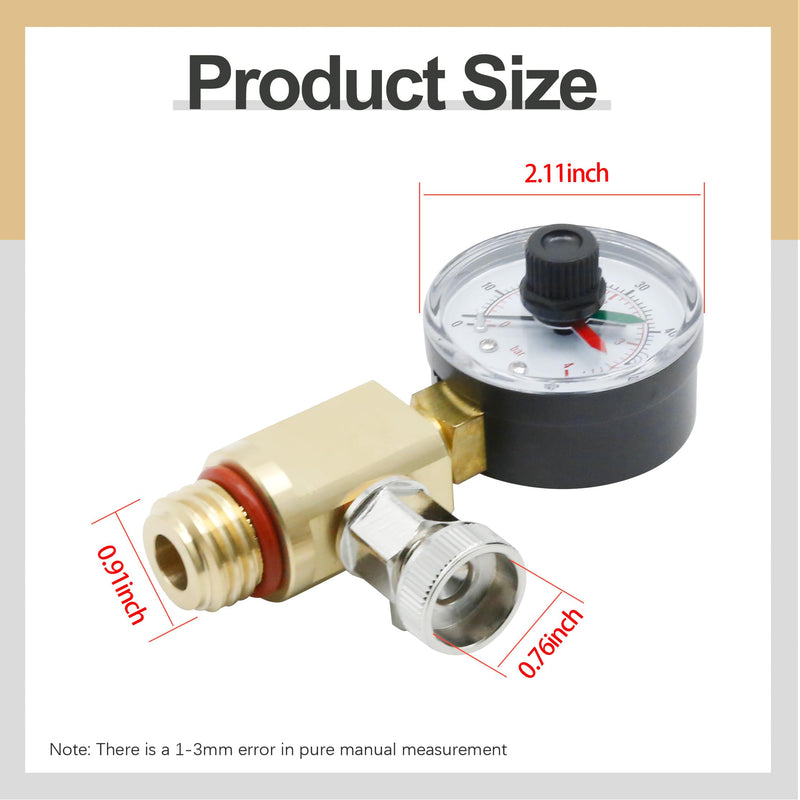 EATAKWARD 24850-0105 Air Relief Valve and Gauge Assembly, Replacement for Sta-Rite System 3 Modular Media SM Series Pool and Spa Cartridge Filter