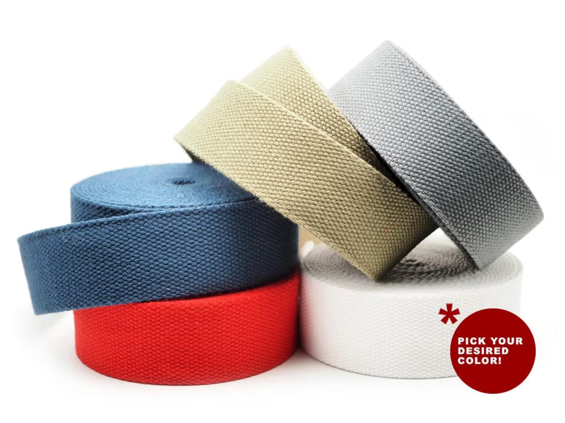 CRAFTMEMORE 1.5 Inches Heavy Cotton Webbing - Plain Weave Straps for Arts and Crafts, Luxury Bag Strap High Density Webbing (5 Yards, White) 1 1/2 Inch x 5 Yards
