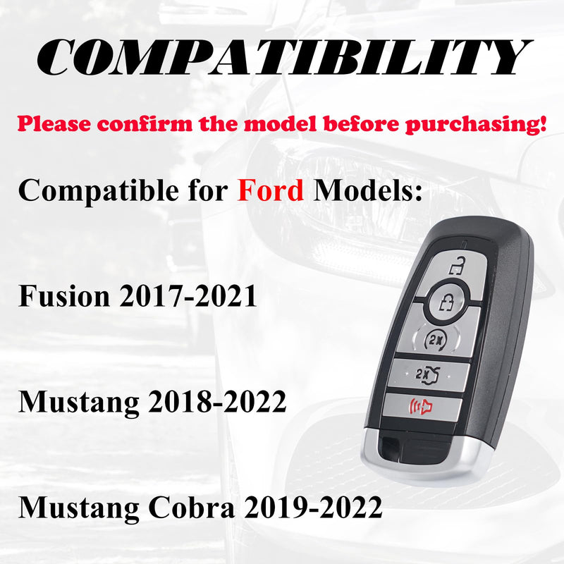 5Buttons Key Fob Replacement Compatible for Ford Fusion 2017-2021 Mustang 2018-2022 Mustang Cobra 2019-2022 Push Start 5 Button Keyless Entry Remote Start Control M3N-A2C93142600