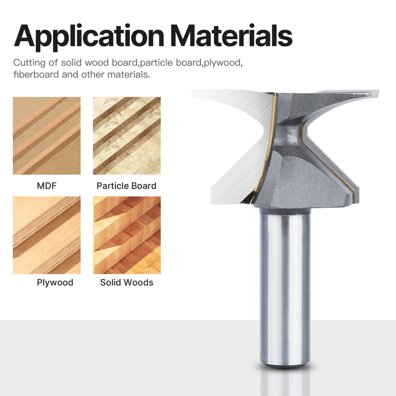 HUHAO 1/2" Shank R30 Arc Bending Router Bits,Woodworking Arc Bending Integrated Forming Knife Router Bit, Seamless Woodworking Router Bit with Integrated Knife R30 Seamless