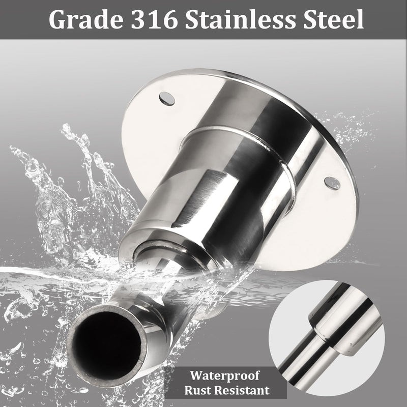 HXBYX Thru Hull Exhaust Skin,316 Stainless Steel, 24mm,for Tube Pipe Socket Hardware,for Diesel Parking Heaters Boat Car Truck Bend