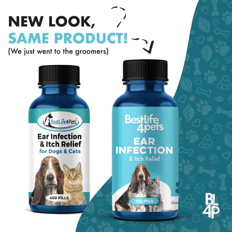 BestLife4Pets Ear Infection Relief for Dogs and Cats - Dog Ear Infection Treatment Supplement; Cat Supplements for Ear Itching, Swelling, Otitis, Pain & Inflammation - Easy to Use Pills - PawsPlanet Australia
